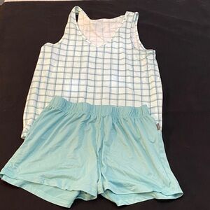 Eddie Bauer Blue Plaid Pajama Set